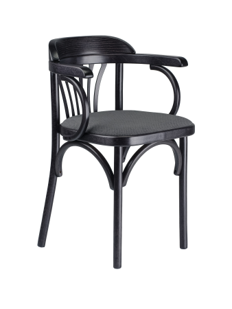 Деревянный стул Венский венге с мягким сиденьем из серой ткани М07 Деревянный стул Венский венге с мягким сиденьем из серой ткани М07