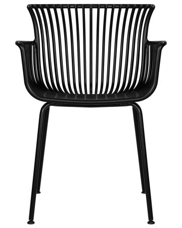 Стул ROSS черный, пластик и металл, твердое сиденье, с подлокотниками