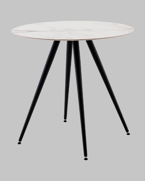 Стол Ники с круглой столешницей из керамики Ice Jade 800