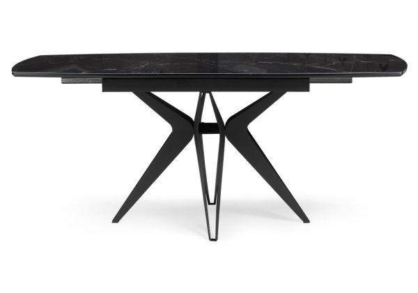 Стол стеклянный Риполь 140(180)х80 черный мрамор, черный