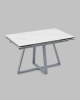 Стол Керас 120-180/80/75 столешница МДФ16/керамика Snow white подстолье металл серый Стол Керас 120-180/80/75 столешница МДФ16/керамика Snow white подстолье металл серый