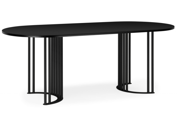 Стол деревянный Хьюго О 180 х 90 черная шагрень пленка, черные ноги Стол деревянный Хьюго О 180 х 90 черная шагрень пленка, черные ноги