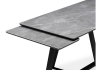 Керамический стол Памелла 140(200)х80 серый мрамор, черный