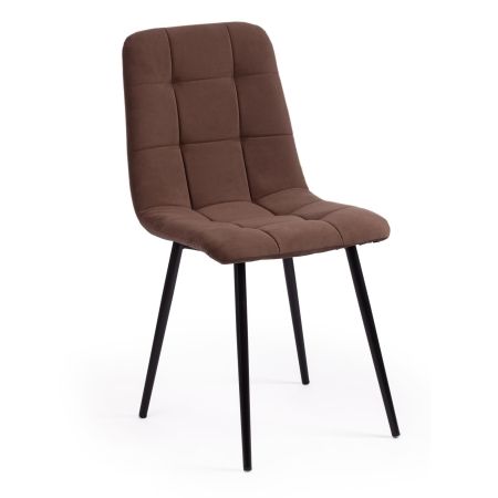 Стул CHILLY MAX велюр и металл, 45х59х88 см, коричневый 09, черный