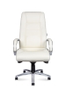 Кресло офисное Bern слоновая кость, экокожа и металл, мягкое сиденье, с подлокотниками