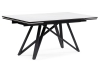 Керамический стол Вилсон 160(220)х89х75 белый мрамор snow white, черный
