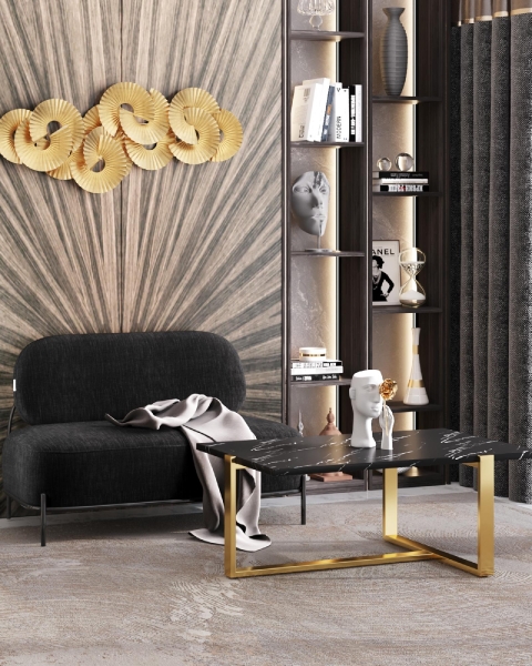 Диван Стоун рогожка черный