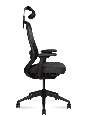 Кресло офисное Volta черный, ткань и пластик, мягкое сиденье, с подлокотниками