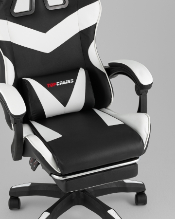 Кресло спортивное TopChairs MG-7019 черно-белый фото в интернет-магазине Stoolmarket