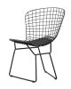 Стул обеденный Bertoia черный с черной подушкой 2 шт.