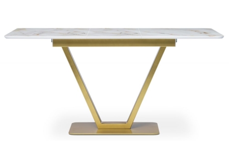 Стеклянный стол Бугун белый, золото