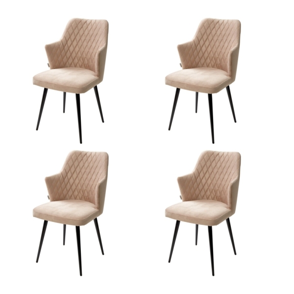 Стул HERMAN 360 градусов, бежевый #5 велюр, черный каркас