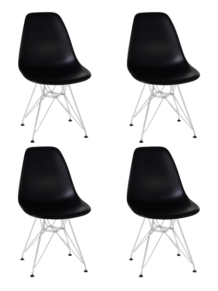 Набор 4 шт Стул обеденный DSR, ножки хром черный (B-03)