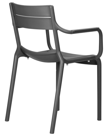 Стул TIM серый, пластик, твердое сиденье, с подлокотниками