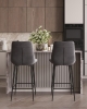 Стул барный Флекс велюр серый
