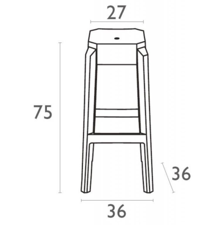 Табурет прозрачный барный Fox 75 серый Табурет прозрачный барный Fox 75 серый