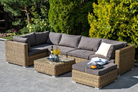 "Лунго" модуль диванный прямой с подушками, цвет соломенный (гиацинт)