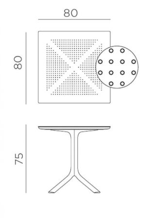 Стол пластиковый обеденный Clip 80 коричневый