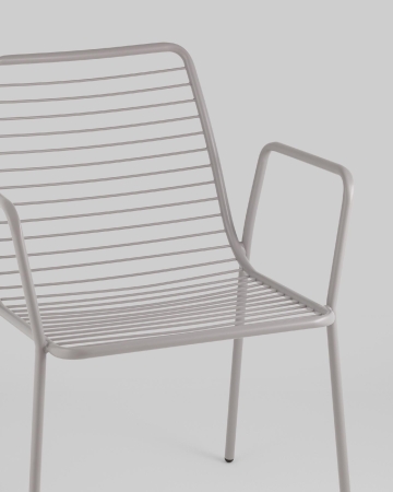 Стул с подлокотниками Дели металл серый
