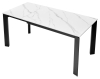 Стол CORNER 120 SINTERED STONE WHITE MARBLE, BLACK фото в интернет-магазине Stoolmarket