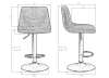 Стул барный TRAVIS серый VIVALDI15