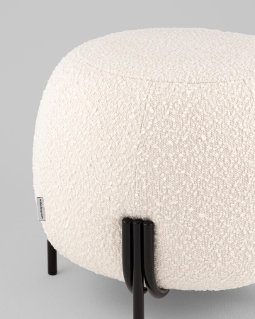 Пуф Флик new  ткань букле молочный