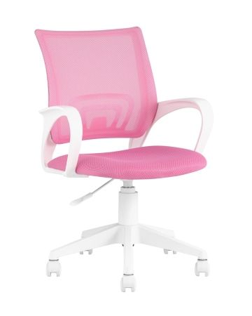 Кресло офисное TopChairs ST-BASIC-W розовый крестовина пластик белый