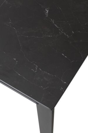 Стол CORNER 120 MATT BLACK MARBLE SINTERED STONE, BLACK