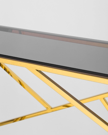 Консоль АРТ ДЕКО 115*30 золото стекло дым