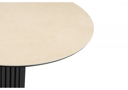 Керамический стол Кэмерон 90 okara light yellow, черный