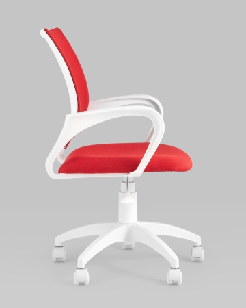 Кресло офисное ST-BASIC-W TopChairs красная ткань крестовина белый пластик фото в интернет-магазине Stoolmarket