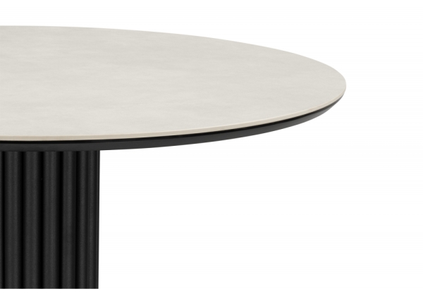 Керамический стол Кэмерон 90 carmen light grey, черный