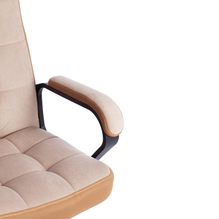 Кресло TRENDY флок и ткань, бежевый и бронза