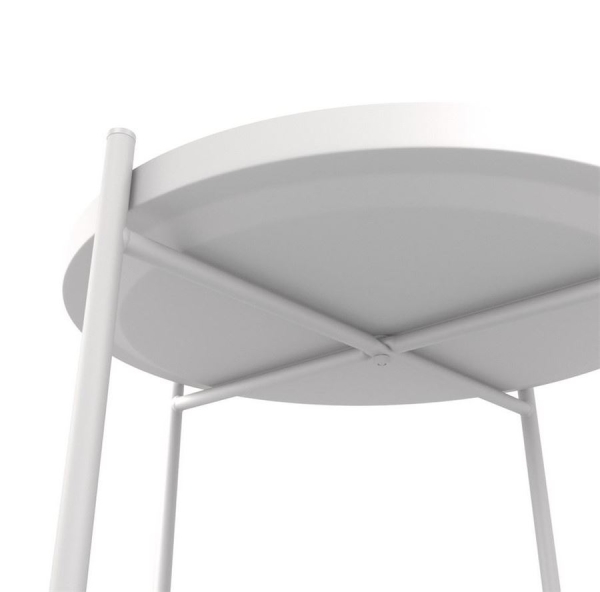 Стол журнальный "Берген" рогожка 82/39, белый муар