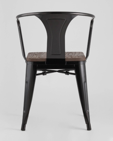 Стул TOLIX ARM WOOD с подлокотниками черный