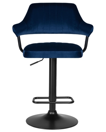 Набор 2 шт Стул барный CHARLY BLACK, синий велюр (MJ9-117)