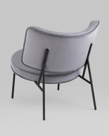 Кресло District Lounge велюр серый