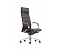 Кресло офисное Сиена M черная кожа/строчка/алюминевая база