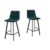 Полубарный стул CHILLI-QB SQUARE зеленый #19 велюр, черный каркас (H=66cm)
