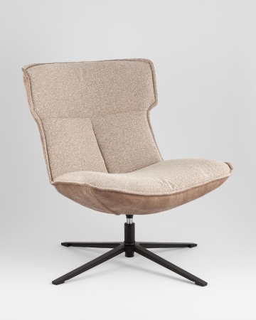 Кресло лаунж Sway бежевый с коричневым