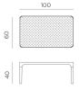 Столик пластиковый журнальный Net Table 100 красный Столик пластиковый журнальный Net Table 100 красный