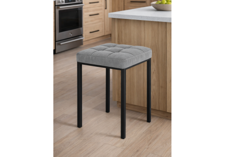 Табурет Байя микровелюр катания сильвер, черный