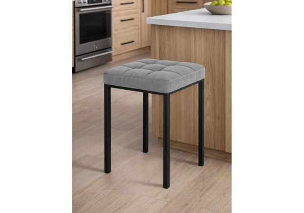 Табурет Байя микровелюр катания сильвер, черный