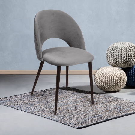 Стул Max ромб, бархат светло-серый