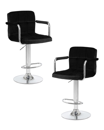 Набор 2 шт Стул барный KRUGER ARM, черный велюр (MJ9-101)