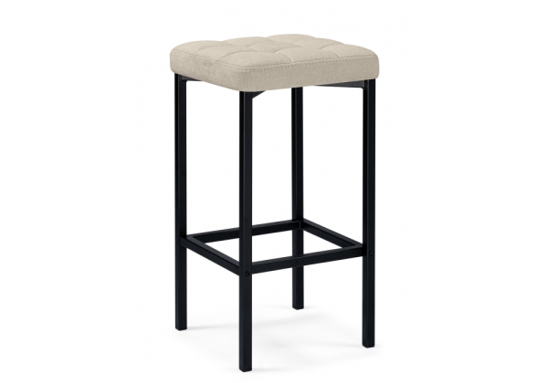 Барный стул Лофт ткань канди крем, черный матовый