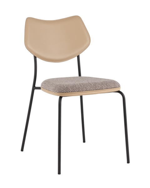 Стул обеденный Casey серо-коричневый с бежевой экокожей