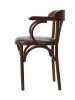 Деревянный стул Венский темный тон с мягким сиденьем из коричневой экокожи
