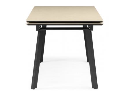 Керамический стол Норман 140(200)х80 okara light yellow, черный