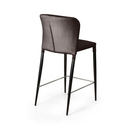 Стул полубарный Albert бархат антрацит, опора конус